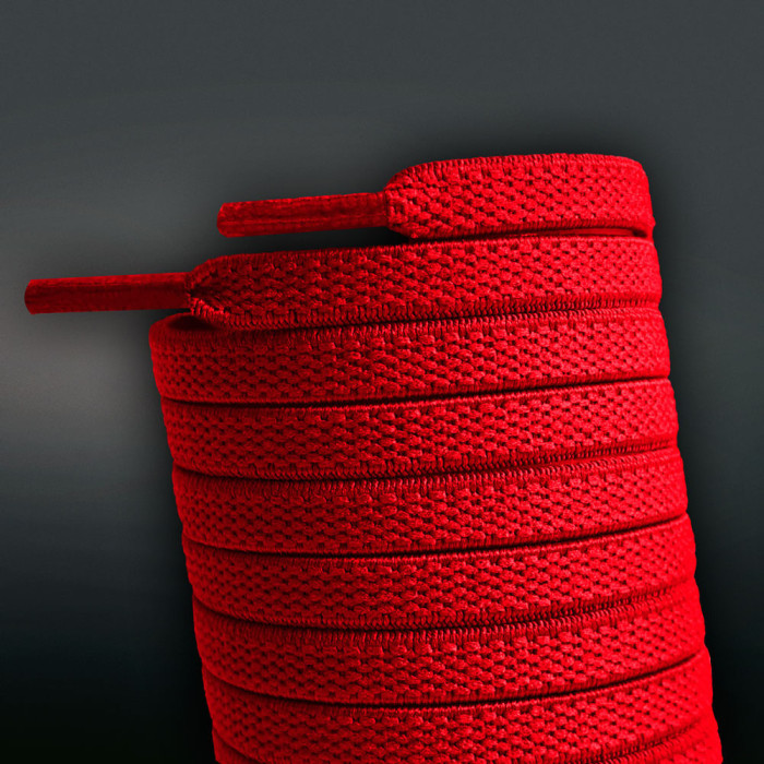 Flade, elastiske snørebånd i rød (no tie)